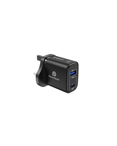 شاحن جدراي Phone Planet ثنائي المنفذ 20W USB-C PD...