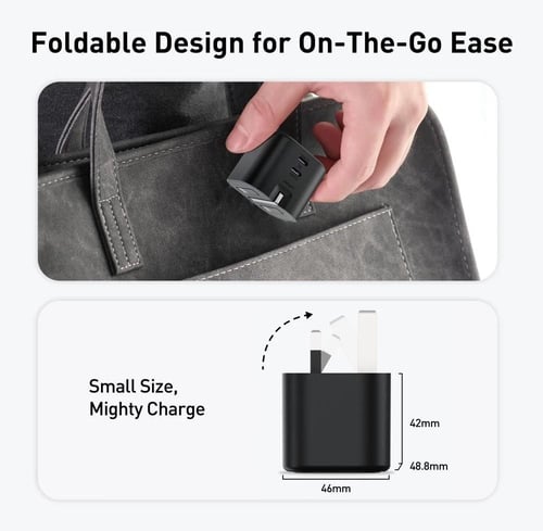 شاحن جداري JODA FOLD بقوة 45 واط منفذين تايب سي -...