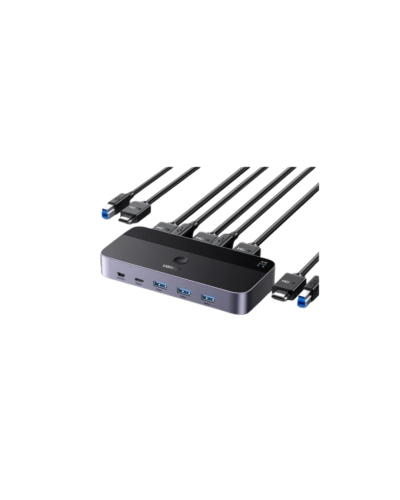 مفتاح UGREEN 15707 USB 3.0 KVM يدعم دقة 4K بمعدل 6...