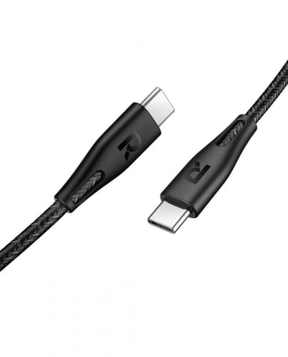 كيبل شحن سريع راف باور بقوة 60 واط تايب سي الى تاي...