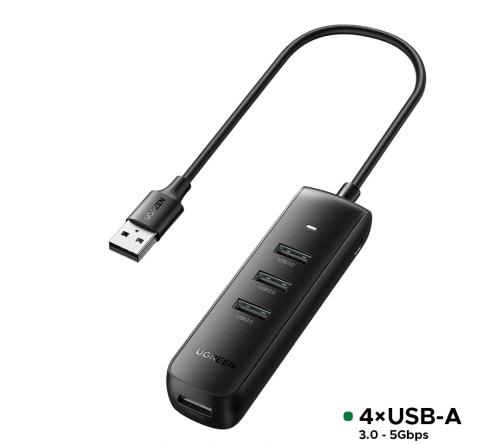 موزع USB 3.0 من UGREEN، 4 منافذ، بطول 0.25 متر (أس...