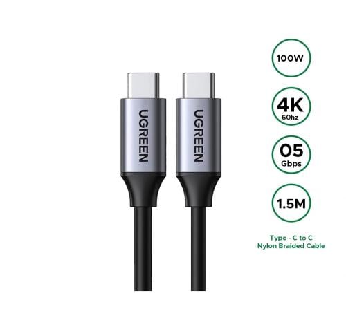 كابل بيانات UGREEN بطول 1.5 متر، بقدرة 100 واط، يد...