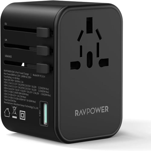 شاحن سفر راف باور 3 منافذ 65 واط بيونير