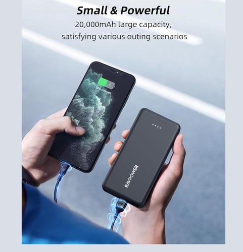 بطارية متنقله راف باور RP-PB1216 20000mah 15W 4-po...