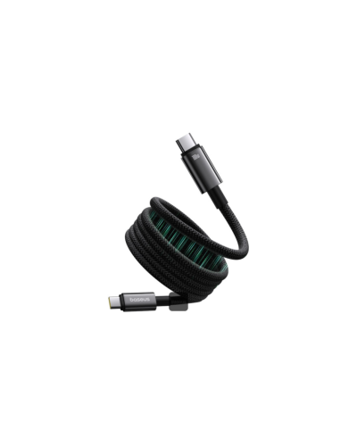 Baseus Tungsten Gold كابل USB-C إلى USB-C مغناطيسي 100 واط PD بطول 1 متر – أسود