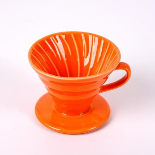 قمع تقطير سيراميك مموج مع مقبض Ceramic coffee drip...