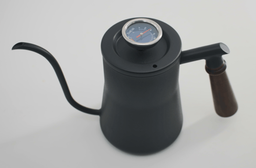 ابريق تقطير 600 مل مقبض خشبي مع قياس حرارة مدمج