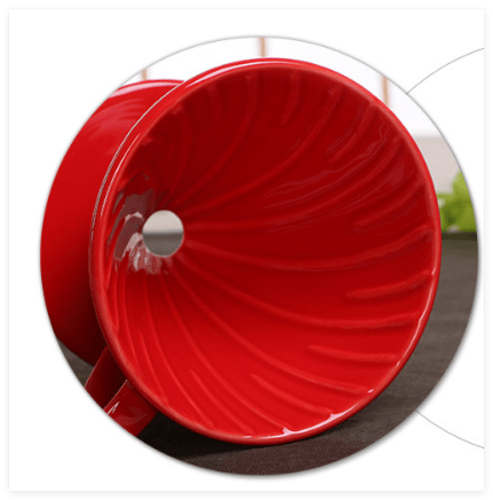 قمع تقطير سيراميك مموج مع مقبض Ceramic coffee drip...