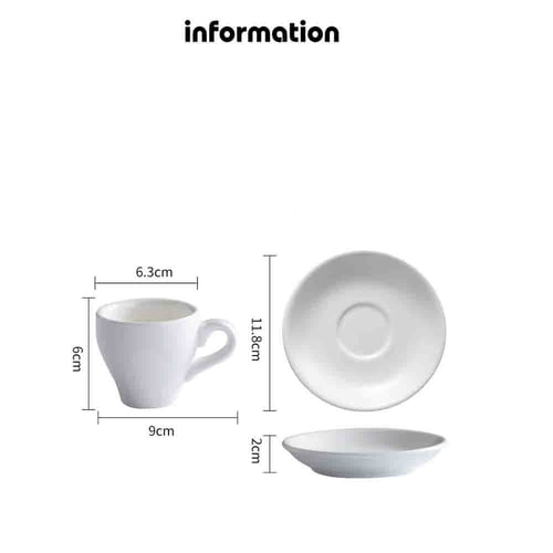 كوب اسبريسو سيراميك مع صحن سعة 80 مل