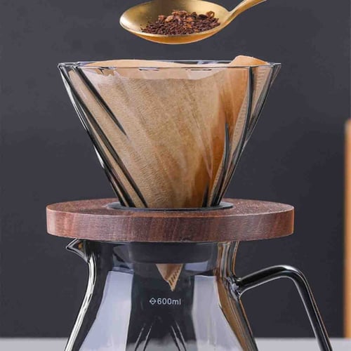 سيرفر تقطير قهوة بقاعدة مضلعة وتصميم أنيق باللون ا...