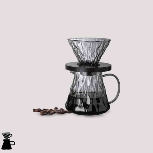 طقم تقطير 02 | v60 زجاجي مدخن