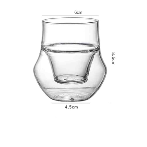كوب قهوة اسبريسو زجاجي مفرغ دبل قلاس