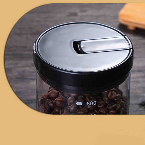 حافظة حبوب قهوة زجاجية بمؤشرات قياس 800 جرام