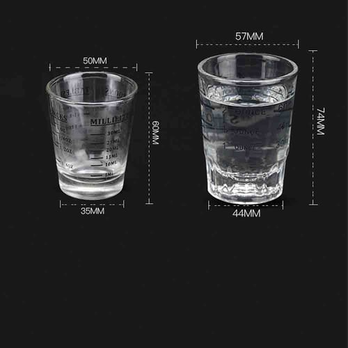 كوب قياس اسبريسو زجاجي