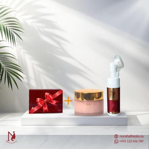 كريم التصبغات والغسول مع هدية صابونة التفتيح للبشر...