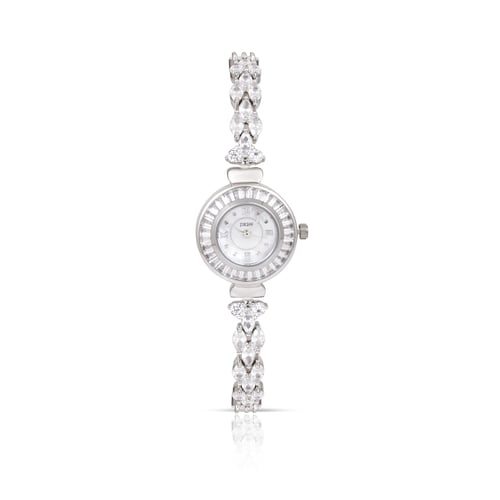 ساعة بتصميم انيق مطعمة بالزركون