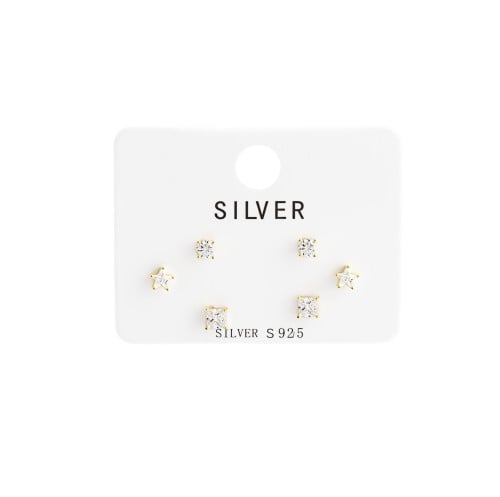 مجموعة اقراط فضة على شكل نجوم