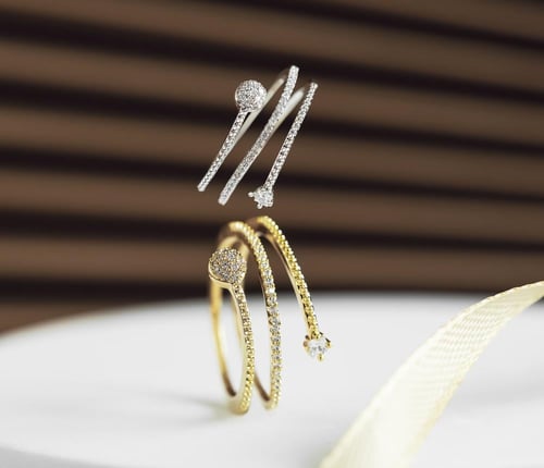 خاتم مرصع بالزركون البراق