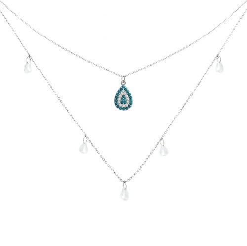 سلسال دبل بتصميم انيق مزين بالزركون البراق