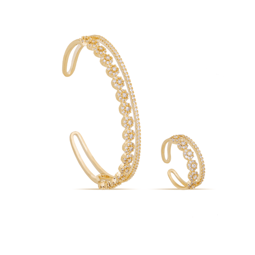 سوار مع خاتم مطعم بأحجار الزركون