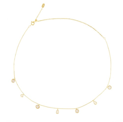 سلسال تشوكر من الفضة مرصع بالأحجار والزركون البراق