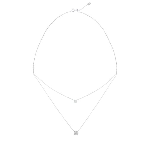 نصف طقم من الفضة مزين بحجر الزركون البراق