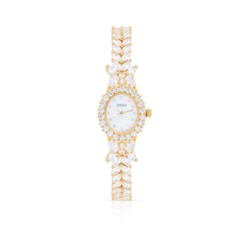 ساعة مرصعة بالزركون اللامع
