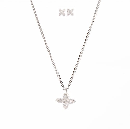 نصف طقم فضة على شكل زهرة