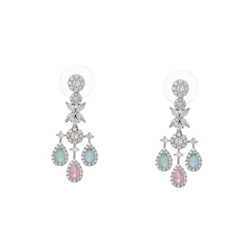 طقم مرصع بالزركون البراق متعدد الالوان