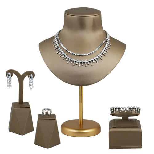 طقم مطلي مطعم بالزركون