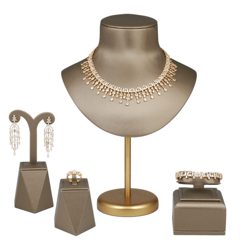 طقم مطلي مطعم بالزركون