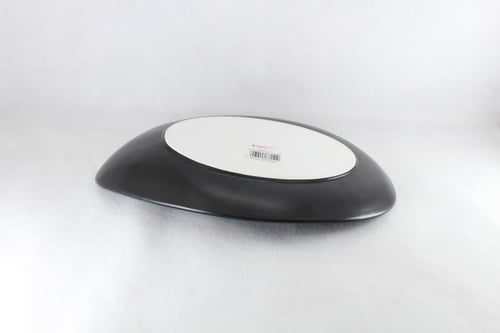 صحن بورسلان أسود وتركوازي 35 * 25 سم