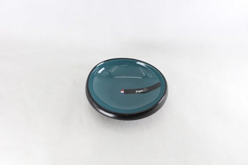 صحن بورسلان دائري اسود وتركوازي 14 سم