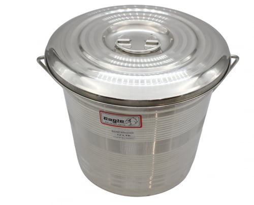 سطل استيل هندي علاقي 9 لتر