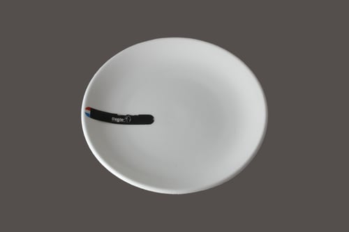 صحن بورسلان دائري كريمي 15 سم