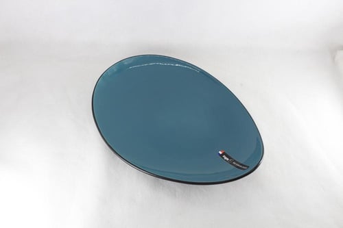 صحن بورسلان أسود وتركوازي 35 * 25 سم