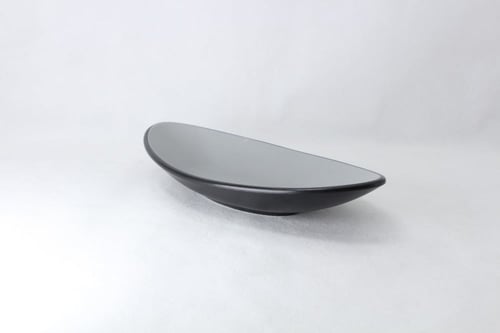 صحن ميلامين بيضاوي اسود ورصاصي 26 سم
