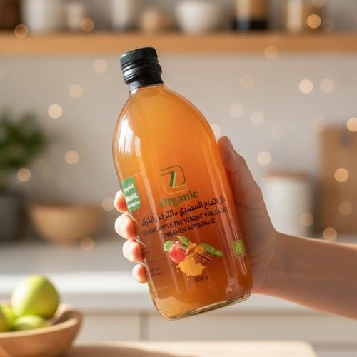 خل التفاح بالقرفة والكركم عضوي 500 ملم