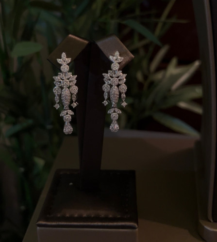 حلق تصميم الماس زركون