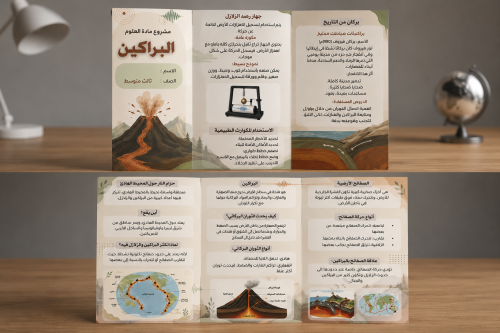مطوية البراكين | مشروع علوم ثالث متوسط | الفصل الد...