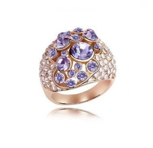 خاتم نسائي مطلي بالذهب مقاس 7.25 أمريكي