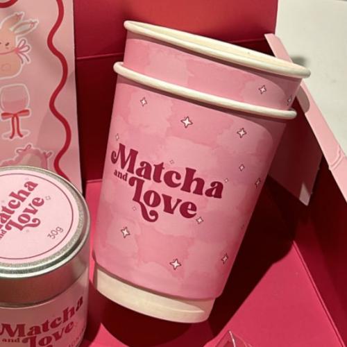 10 أكواب ورقية بشعار MATCHA AND LOVE 🎀