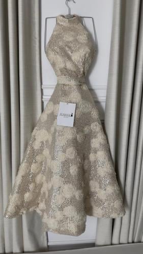 فستان ميد سهره تل مورد تطريز