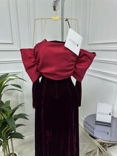 فستان سهره مخمل ذيل شانطون