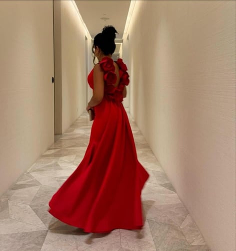 فستان تفته باربي احمر