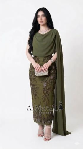 فستان سهره زيتي كلفه