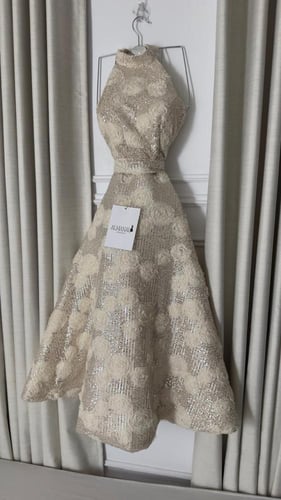 فستان ميد سهره تل مورد تطريز