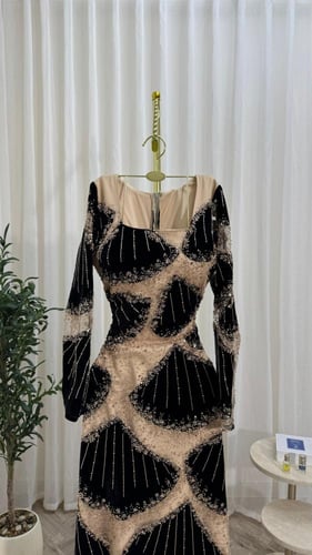 فستان سهره شتوي تل مطرز