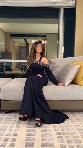 فستان سهرة خامة باربي بلون كحلي