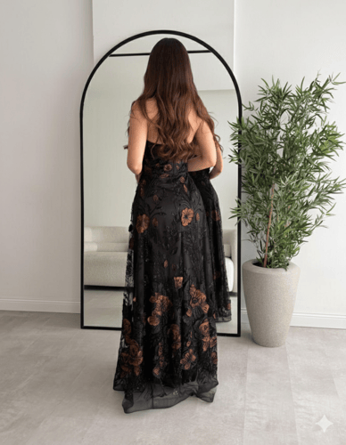 فستان سهره كلفه ورد بارز بطانه تفته